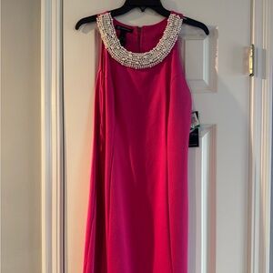 NWT! INC Pink dress with pearl neckline. Size large